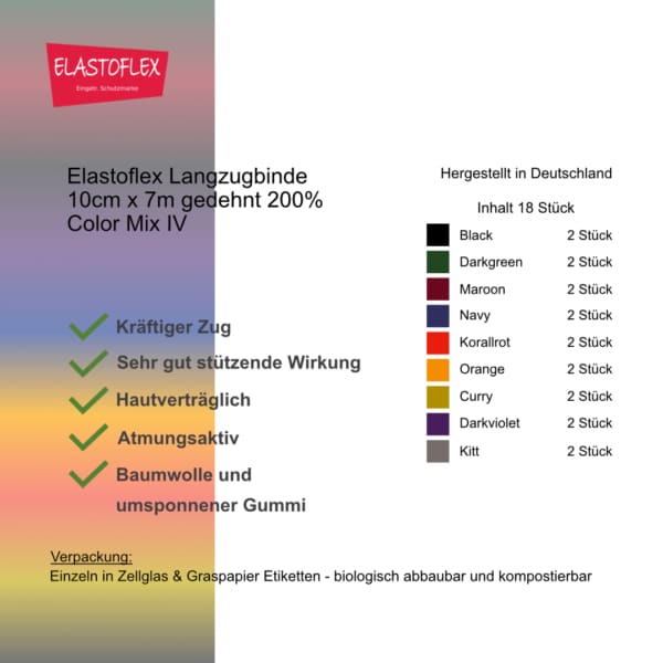 ELASTOFLEX-Langzugbinde gedehnt COLORMIX IV – Bild 2