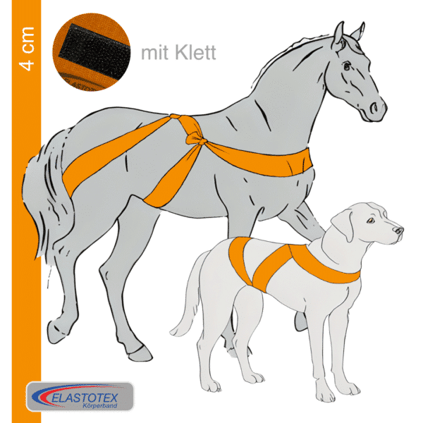 Orange mit einer Breite von 4 cm mit Klett