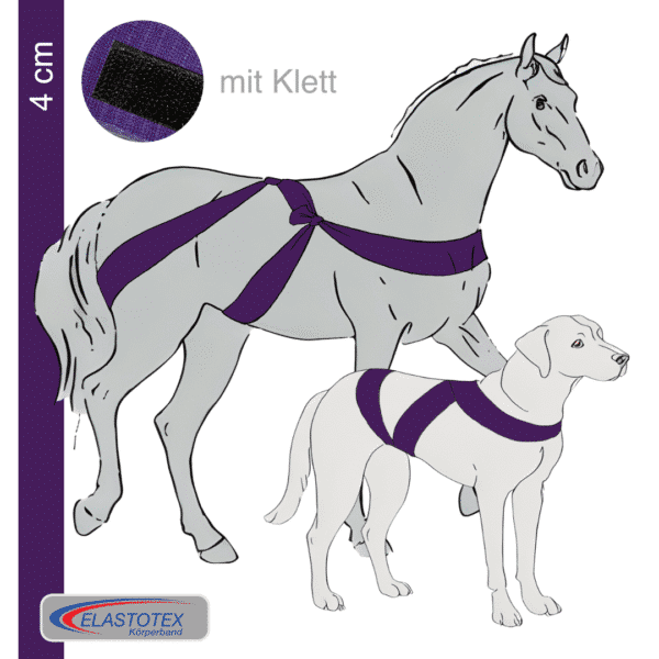 Darkviolett mit einer Breite von 4 cm mit Klett