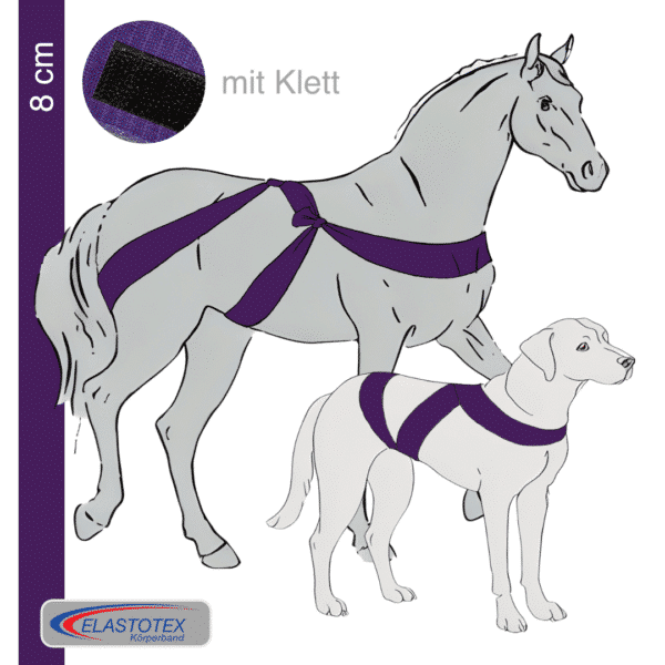 Darkviolett mit einer Breite von 8 cm mit Klett